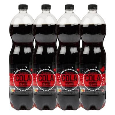 Auchan Soda cola zéro sucre, Lot de 4x1,5L