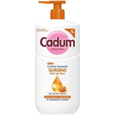 Cadum Crème Lavante Surgras Miel de fleur, 1L
