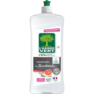 L'arbre Vert Liquide vaisselle Bicarbonate Pamplemousse Hypoallergénique, 750ml