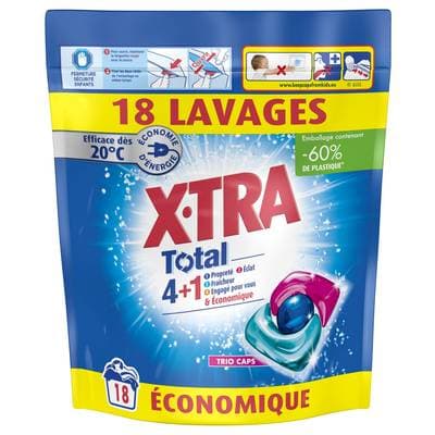 X Tra Lessive en Capsules Triocpas 4+1, 18 capsules