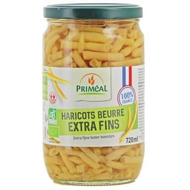 Priméal Haricot beurre extra fin bio origine France, 720ml
