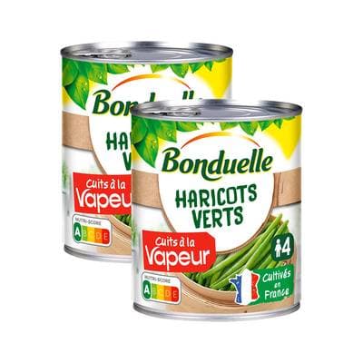 Bonduelle Haricots verts extra-fins cuits à la vapeur, Lot de 2x440g