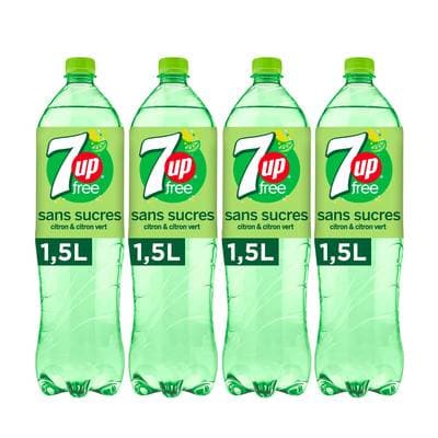 Seven-Up free Boisson gazeuse aromatisée sans sucre, Lot de 4x1,5L