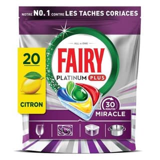 FAIRY Capsules lave-vaisselle Tout en 1 Platinum Plus 30 Minutes Miracle Citron, 30 capsules