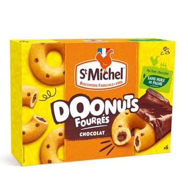 St Michel Gâteaux doonuts fourrés chocolat, 125g