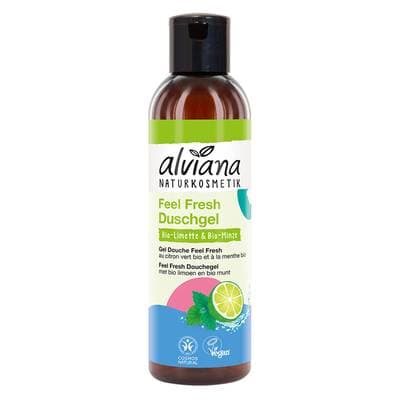 Alviana Gel Douche Feel Fresh au citron vert bio et à la menthe bio, 250ml