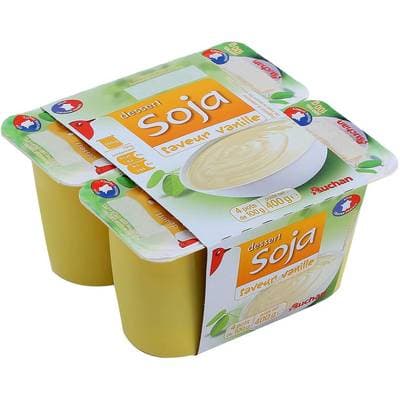 Auchan Dessert au soja et vanille, 4x100g
