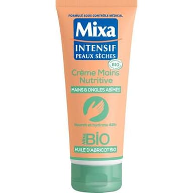 Mixa Crème mains Nutritive spécial mains sèches et ongles fragilisées huile d'abricot Bio, 100ml