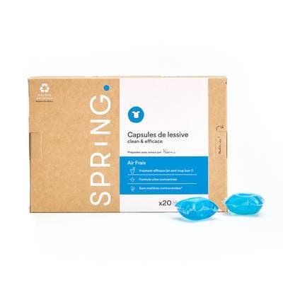Spring Lessive capsule Air Frais, 20 capsules