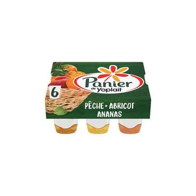 Panier de Yoplait Yaourts nature sur lit de fruits jaunes, 6x140g
