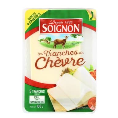 Soignon Tranches de chèvre, 150g, 5 tranches
