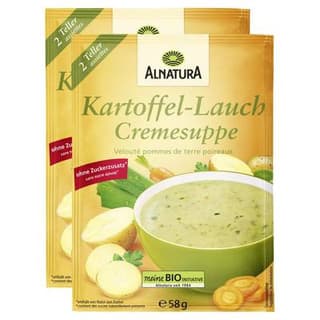 Alnatura Velouté pommes terre poireau bio, Lot de 2x58g