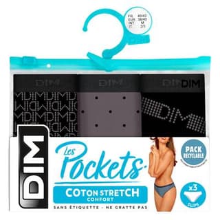 Dim Slip pocket coton 40/42, 3 slips