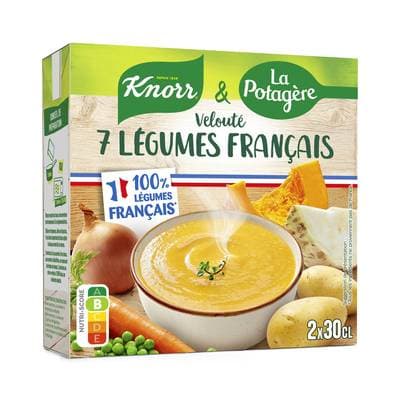 Knorr & La Potagère Soupe Velouté de Légumes Français, 2x30cl