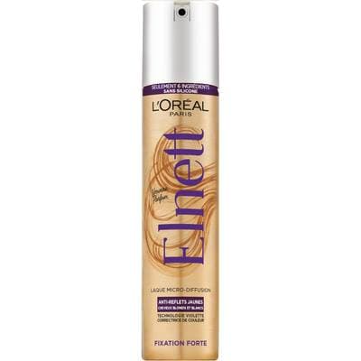 Elnett Laque Fixation Forte Anti Reflets Jaunes Cheveux Blonds et Blancs, 200ml