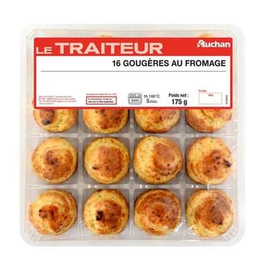 Auchan Le Traiteur Gougères au fromage, 16 pièces - 175g