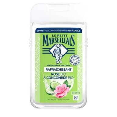Le Petit Marseillais Gel douche extra doux rafraîchissant rose et concombre bio, 250ml