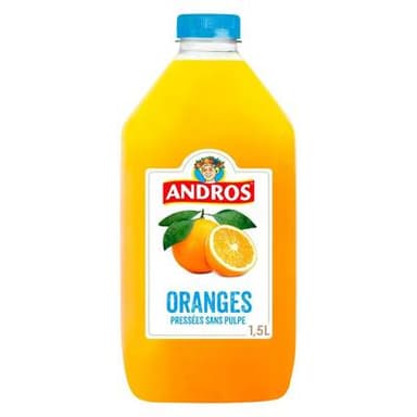 Andros Jus d'Oranges Pressées Sans Pulpe, 1,5L