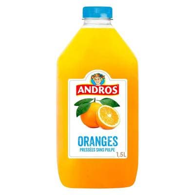 Andros Jus d'Oranges Pressées Sans Pulpe, 1,5L