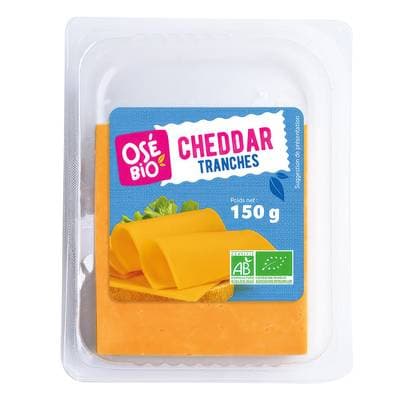 Osé Bio Fromage Cheddar bio en tranche, 150g