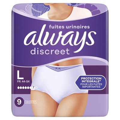 Always Discreet - Culottes Fuites Urinaires Proctection Integrale Taille L Blanc