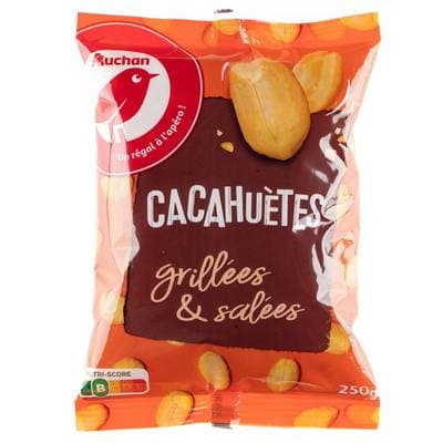 Auchan Cacahuètes grillées et salées, 250g