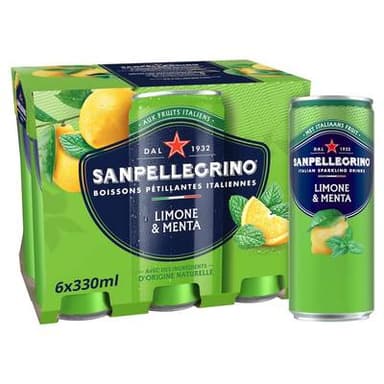 San Pellegrino Boisson pétillante citron menthe, 6x33cl