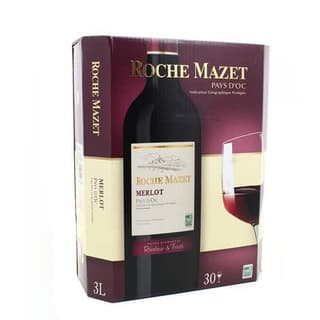 Vin de pays d'Oc rouge IGP La Roche Mazet Merlot, Bag in box 3L