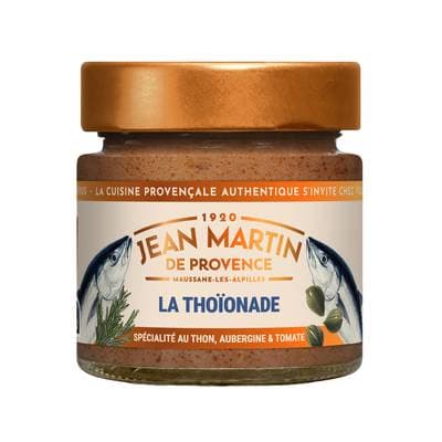 Jean Martin de Provence Thoionade - Spécialité au thon aubergine et tomate à tartiner, 100g