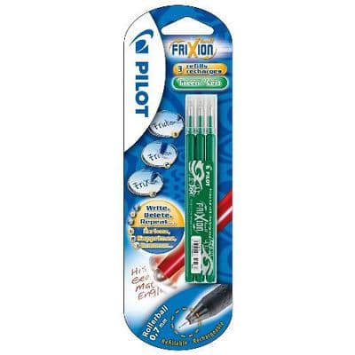 Pilot Recharges frixion ball / clicker encre verte, 3  recharges