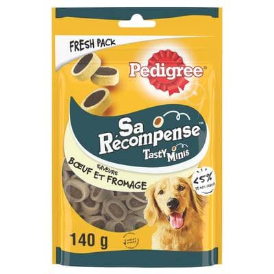 Pedigree Sa Récompense - Mini Bouchées Bœuf et Fromage pour Chien Adulte, 140g