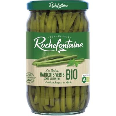 Rochefontaine Haricots verts extra-fins cueillis et rangés main Bio, 345g