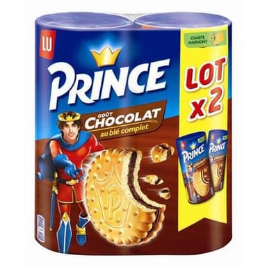 Prince Biscuits fourrés au chocolat et au blé complet, 2x300g