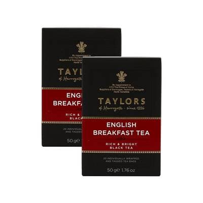Taylors of Harrogate Thé English breakfast - 20 sachets, Lot de 2x50g