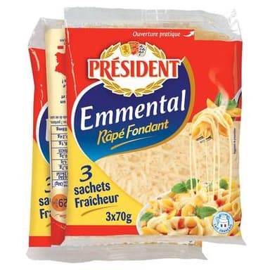 Président Emmental râpé, 3x70g