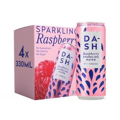 Dash Water Eau gazeuse aromatisée framboise, 4x33cl