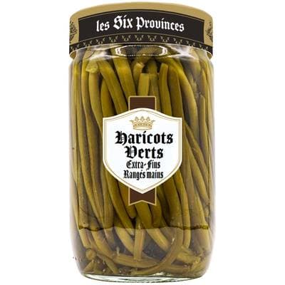 Les Six Provinces Haricots Verts Extra Fins Rangés Mains en bocal, 680g