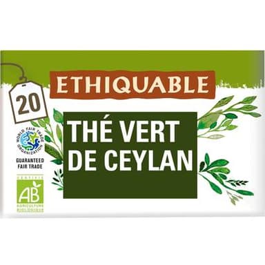 Ethiquable - Commerce Equitable Thé vert Bio du Vietnam - 20 sachets, 36g