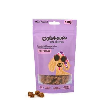 Delamour Friandise Pépites Poulet Myrtilles en sachet - Récompense pour chien, 150g