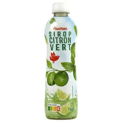 Auchan Sirop citron vert, 75cl