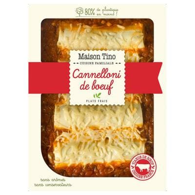 Maison Tino Cannelloni de Boeuf, 3/4 Parts - 750g