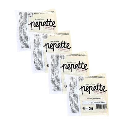 Pepette Chien Repas Frais, Poulet Gourmand, Lot de 4x100g