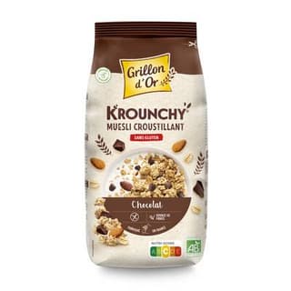 Grillon Or Krounchy Muesli Chocolat sans gluten BIO, 500g