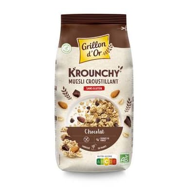 Grillon Or Krounchy Muesli Chocolat sans gluten BIO, 500g