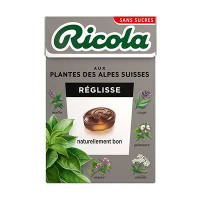 Ricola Bonbons suisses aux plantes, réglisse, 50g