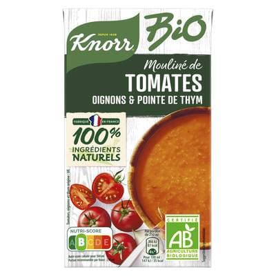 Knorr & La Potagère Soupe Mouliné de tomates oignons et pointe d'e thym bio, 1L
