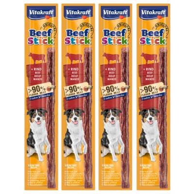 Vitakraft Beef Stick Bâtonnet Boeuf - Friandise récompense pour chien, Lot de 4x12g