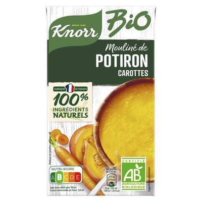 Knorr & La Potagère Soupe Mouliné de Potiron Carottes Bio, 1L