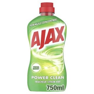 Ajax Nettoyant Ménager Power Clean Fraîcheur Citron Vert, 750ml