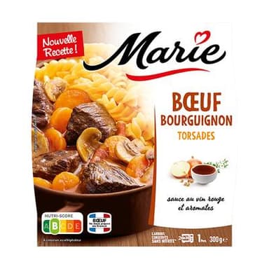 Marie Boeuf Bourguignon Torsades, Sauce Vin Rouge et Aromates, 300g